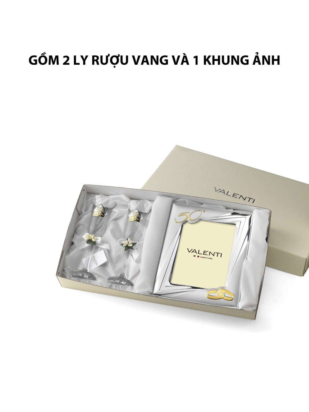 Đồ trang trí quà tặng kỉ niệm 50 năm đám cưới vàng (2 ly thủy tinh + khung ảnh 13x18) mạ bạc hiệu VALENTI - 16505 8 16505 img2 caa40f67fbaf42e987df4a2655de2a1b 4 - Mua trực tiếp từ nhà máy - Thương hiệu toàn cầu, sản phẩm tốt nhất, danh mục lớn nhất Việt Nam, giá và chất lượng hàng đầu, dịch vụ uy tín đoạt giải Best Performance.
