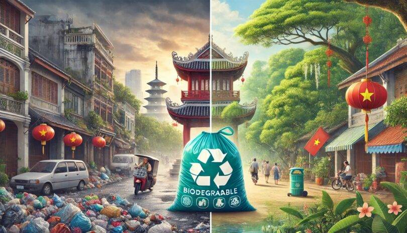 DALL·E 2024 11 14 10.34.53 A split image photo illustration in two halves with elements representing Vietnam. The left side shows a polluted environment in a Vietnamese urban se - Mua trực tiếp từ nhà máy - Thương hiệu toàn cầu, sản phẩm tốt nhất, danh mục lớn nhất Việt Nam, giá và chất lượng hàng đầu, dịch vụ uy tín đoạt giải Best Performance.