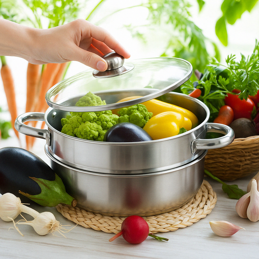 Nồi Hấp 2 Tầng Cao Cấp - Giải Pháp Nấu Ăn Tiện Lợi 1 Nồi Hấp 2 Tầng Cao Cấp - Giải Pháp Nấu Ăn Tiện Lợi